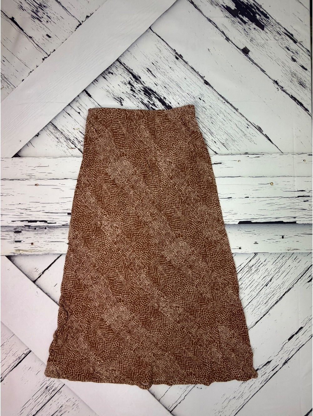 A New Day Fall Fashion Neutral Snakeskin Print Whimsigoth Midi Skirt Women’s XS